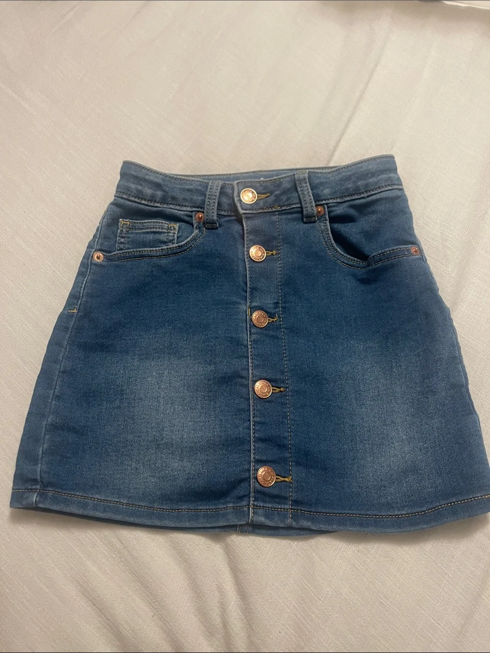 Cat & Jack Blue Denim Button-Front Kids Skirt